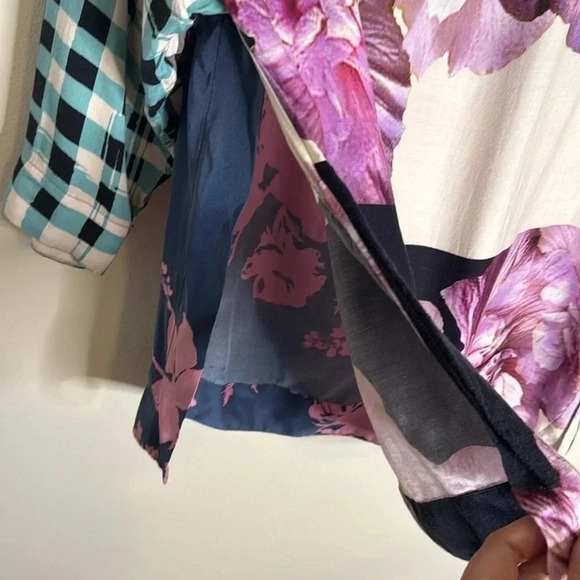 Warm Floral Silk Blend Blouse Size Large - Picture 6 of 7